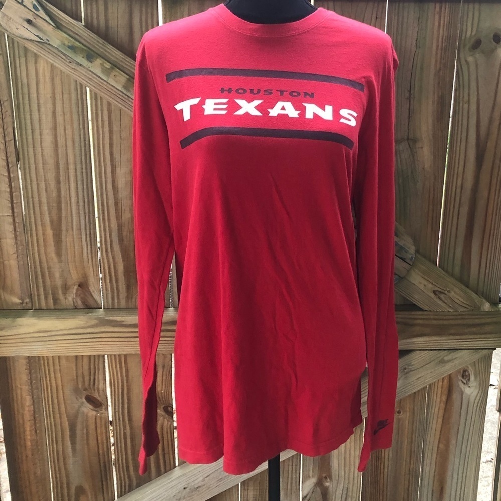 Nike NFL Houston Texans Red Long Sleeve T-Shirt Unisex Size L